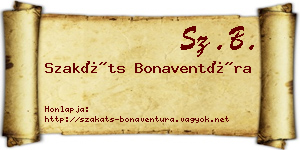 Szakáts Bonaventúra névjegykártya